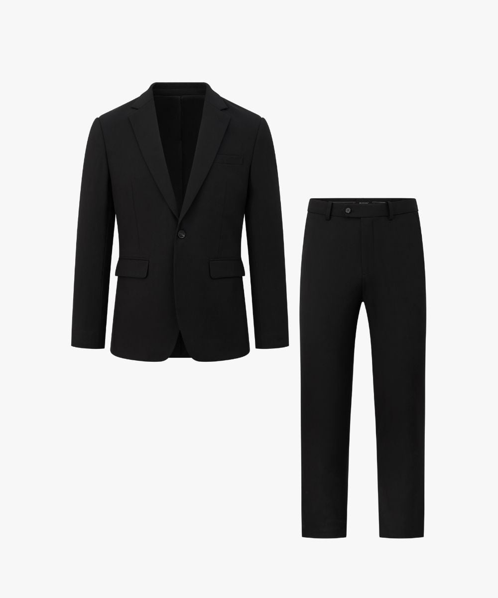 Bộ Suit Nam Đen 1 Khuy Phom Ôm Sang Trọng Đi Tiệc